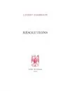 RÉSOLUTIONS