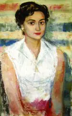 A. Ferretti en 1956, détail d’un tableau de Georges Lauda.